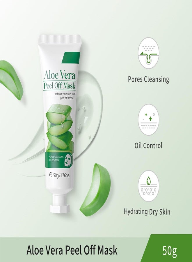 DLZZRS Aloe Vera Gel Peel Off Mask, Peel-Off Face Mask Gel - Natural Hydrating Aloe Vera Peel-Off Mask Long-lasting Moisturizing & Locks in Moisture for Dry, Oily & Sensitive Skin, 1.76Oz - Image 4